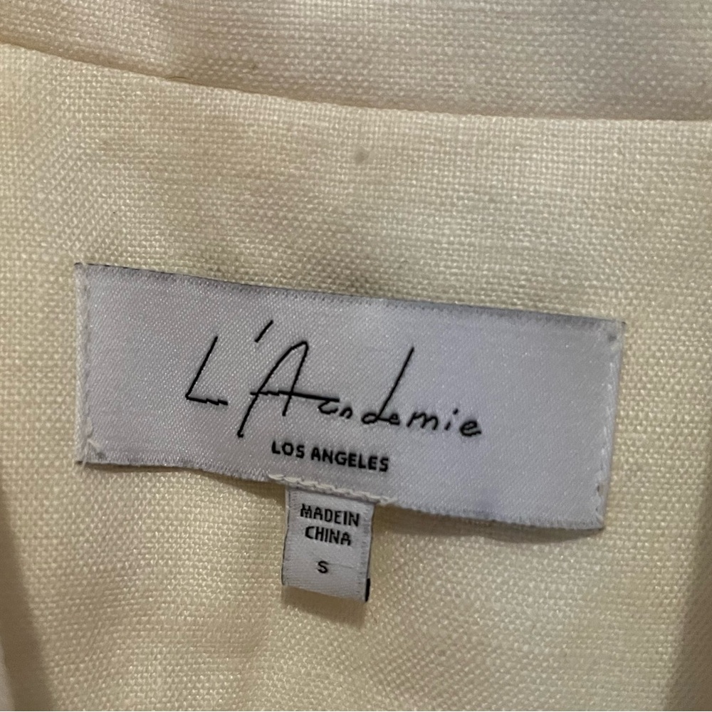 L'Academie Carinne Linen Vest Top in Creme Sz S - Picture 6 of 7
